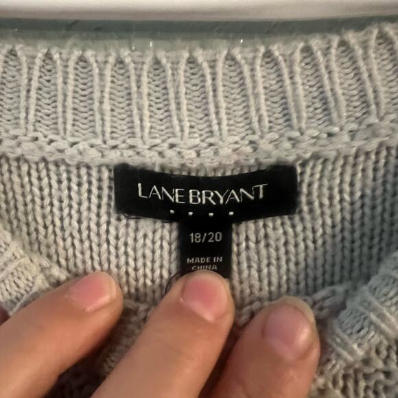 Lane Bryant Women’s Grey Knit Oversized Sweater 18/20 Soft Warm Feminine Cozy - Picture 5 of 8